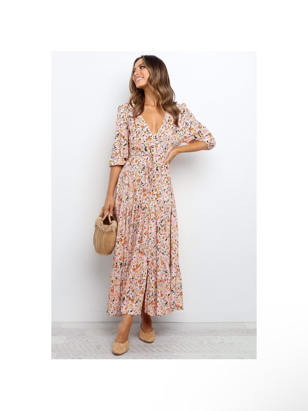 Petal & Pup Kelda Floral Tiered Maxi Dress - Small